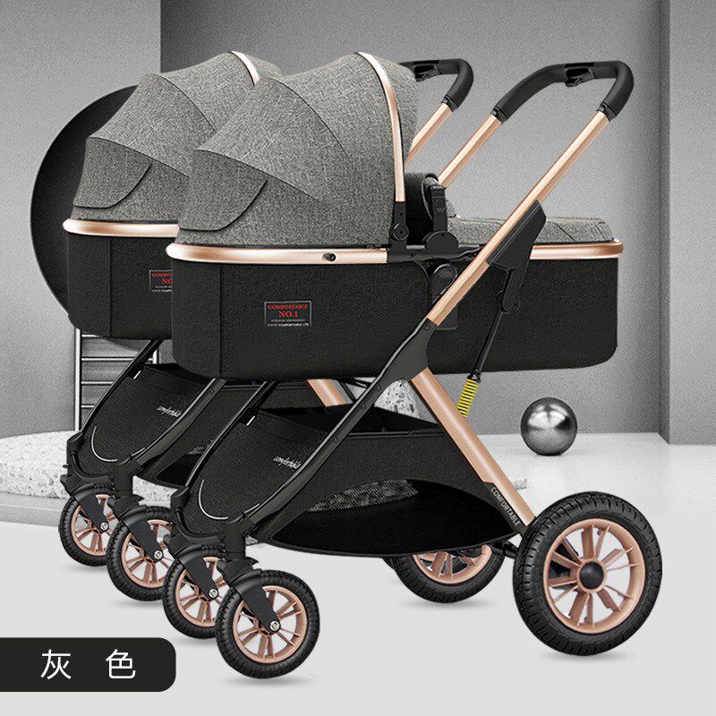 双胞胎婴儿推车可坐可躺轻u便折叠可拆分新生宝宝婴儿车双向推行