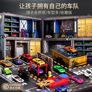 改装者合金小汽车套装男孩玩具车停车场六一儿童节礼物修理厂3到6