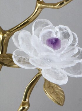 高级感天然紫水晶发财树摆件水晶花树客厅玄关别墅样板房装饰摆件