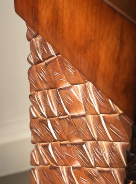 形上实木墩子花架底座雕塑艺术品摆件民宿酒店落地玄关装饰台柱子