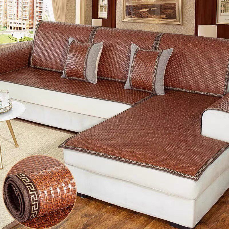 三座一贵妃沙发凉席垫防滑冰藤席沙发垫夏季2025夏天新款沙发套罩