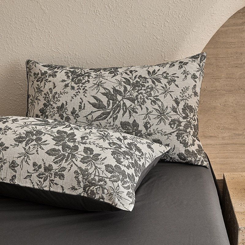 A类三层纱床上四件套100全棉侘寂风床品提花被套床单人三件套