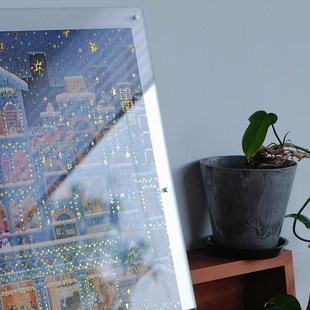 高透亚克力拼图相框雪夜拼图相框正方形相框画框可定制