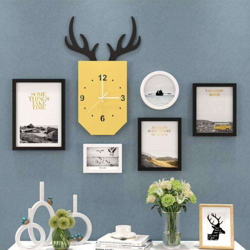 欧式客厅装饰画沙发背景墙画圆形瓷砖画字画自粘贴纸主卧贴墙纸壁