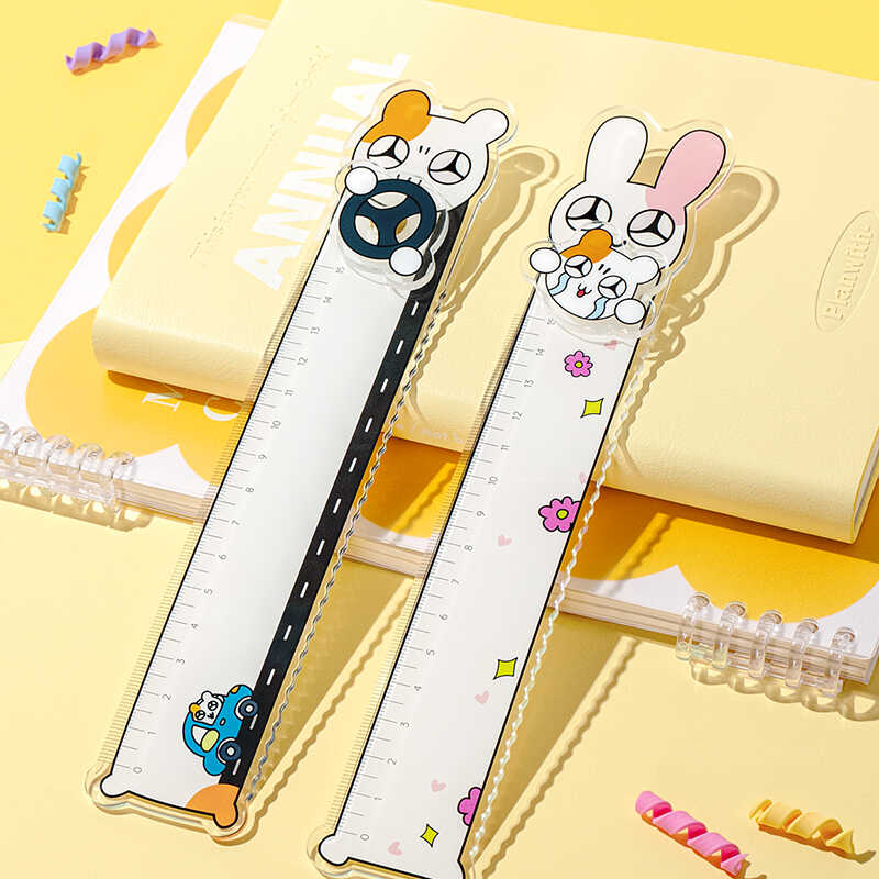 起重集 闪闪仓鼠Hemging周边转转直尺15cm考试透明尺子学生文具