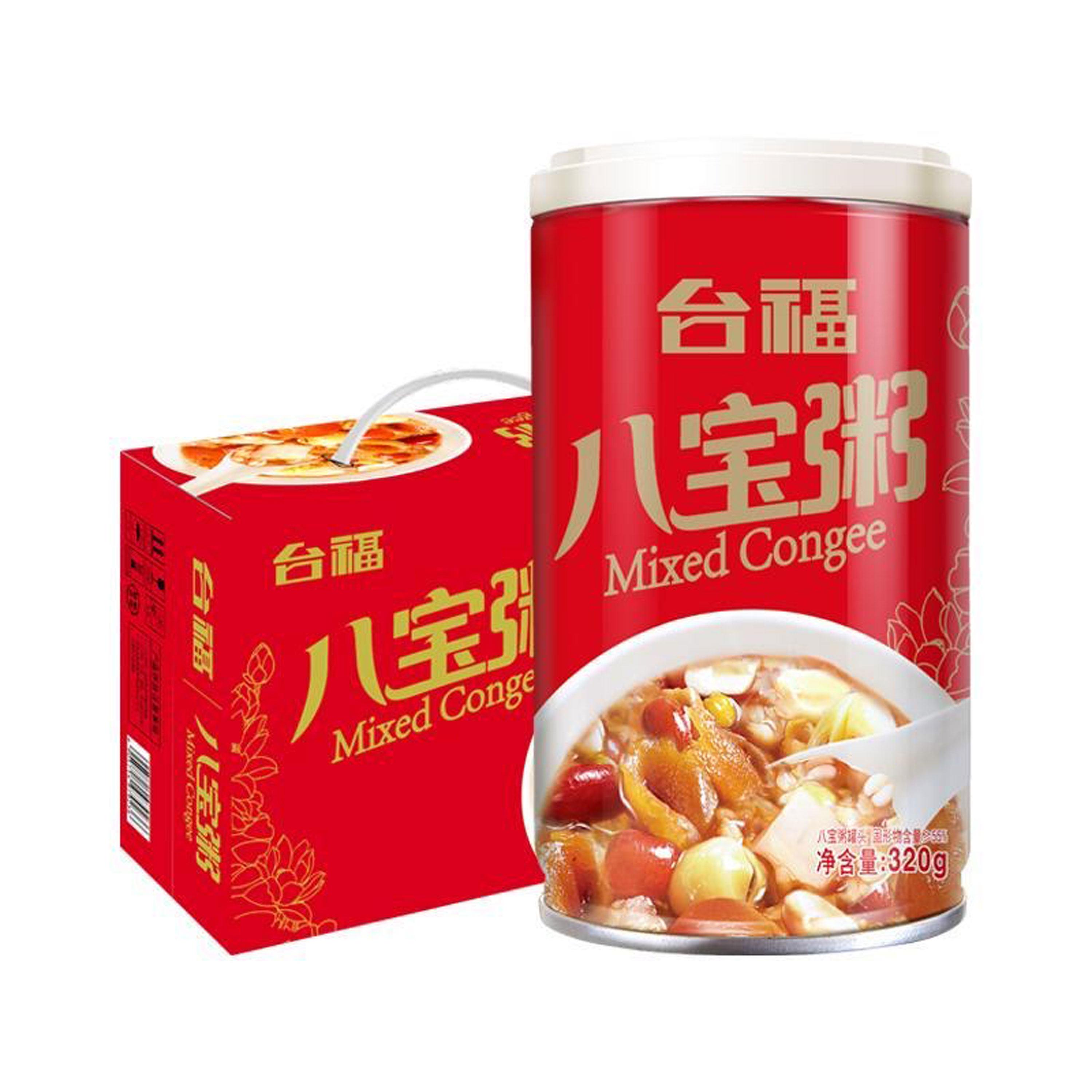 台福八宝粥罐头320gX12瓶罐装方便速食福建特产早餐粥年货送礼