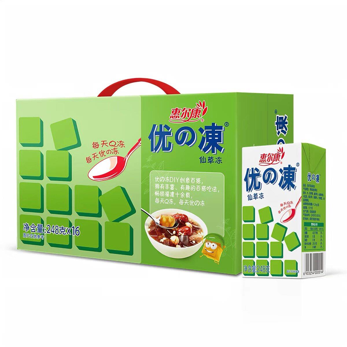 优の冻仙草吸的冻福建闽南特产纸盒果冻凉粉夏饮品248克惠尔康