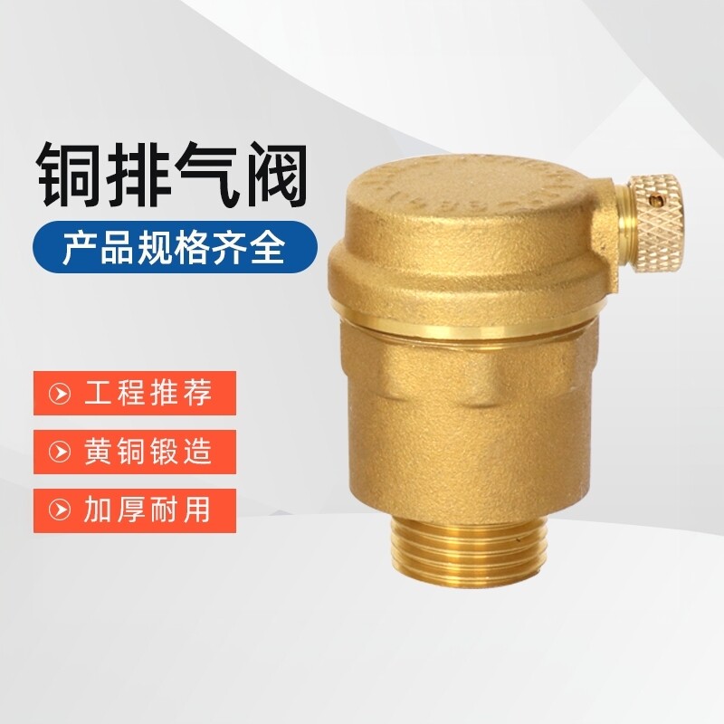 黄铜自动排气阀立式地暖放气阀dn15/20/25自来水暖气阀4分6分1寸图片