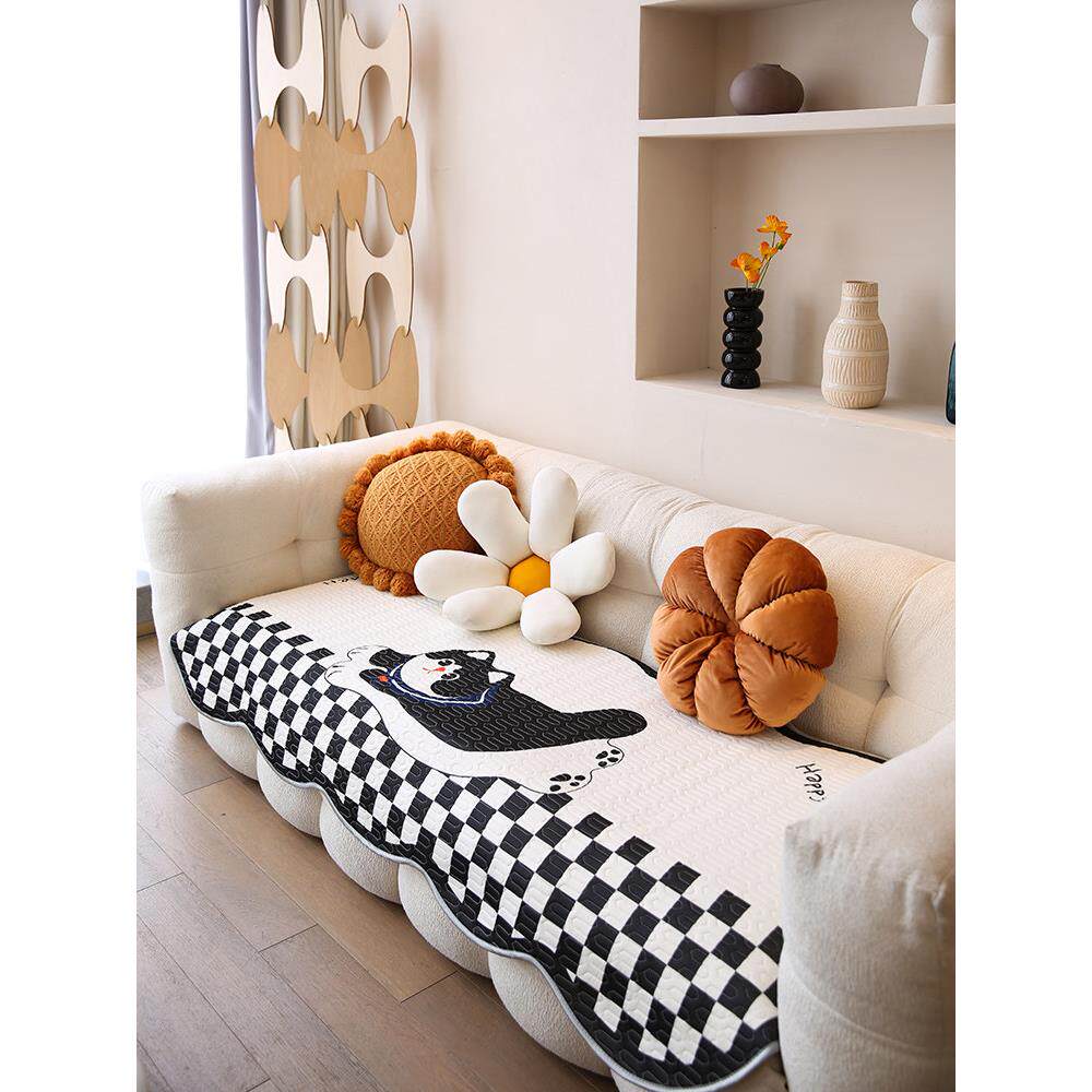 积屋异形沙发垫夏季夏天款凉感冰丝防滑耐磨可爱卡通沙发盖布巾