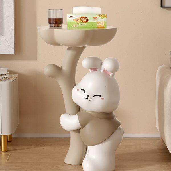 高端兔子茶几电视柜客厅沙发可爱旁装饰品摆件卧室落地家居大型边