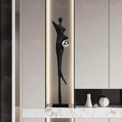 玄关人形艺术抽象人物细长大摆件客厅入户轻奢高挡瘦长落地装饰品