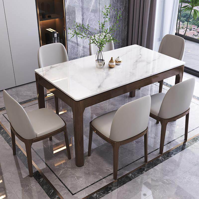 全实木岩板餐桌椅组合现代简约家用小户型长方形实木电磁炉吃饭桌,住宅家具,岩板餐桌,淘宝优惠券,粉丝福利购,淘宝优惠卷