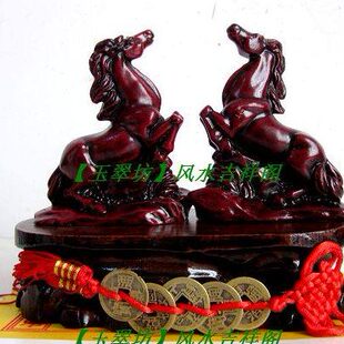 树脂发财双马摆件家居摆设属马者客厅办公室书房桌面摆设吉祥礼品