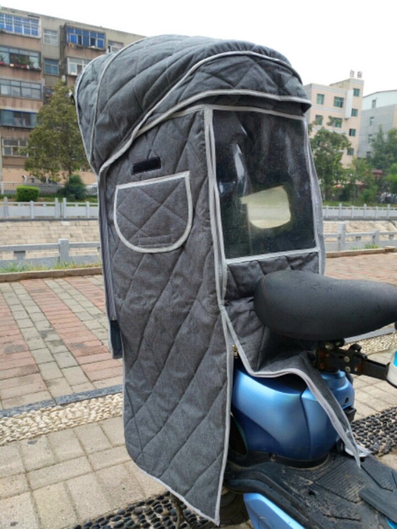 儿童座椅雨棚宝宝座遮雨棚保暖蓬加厚棉蓬防雨蓬电动自行车后座棚