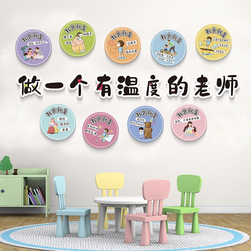 幼儿园教室文化墙贴纸装饰环创材料主题墙面班级布置走廊贴画立体