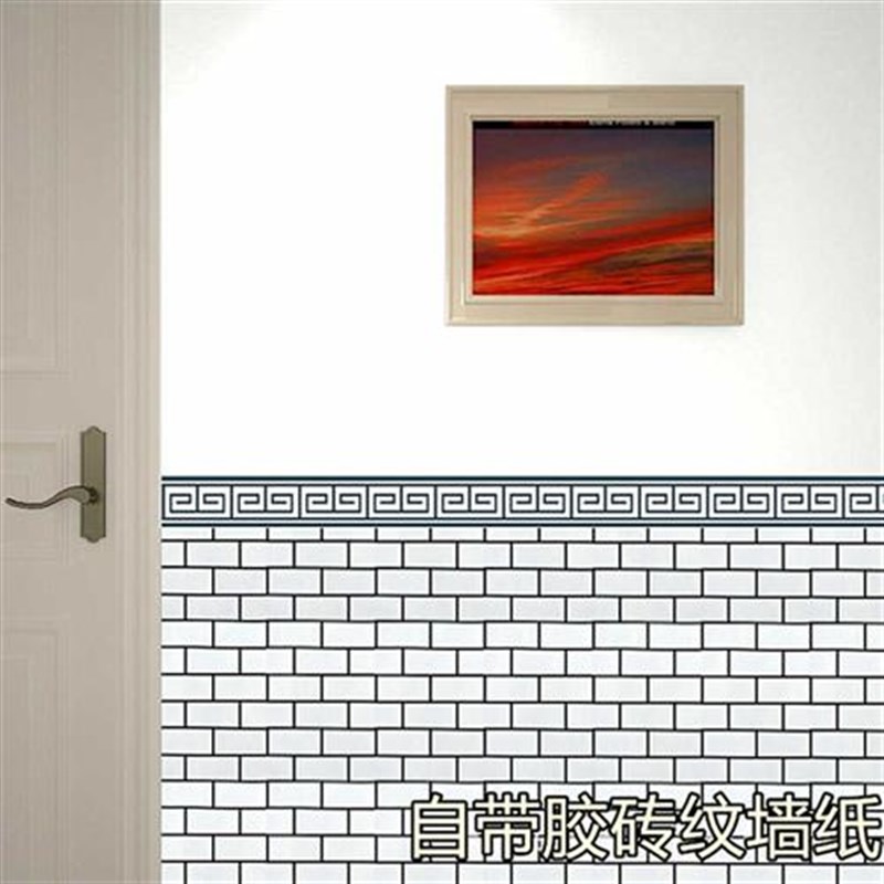 1米宽大卷墙纸自粘商用饭店餐馆包房翻新烧烤店墙裙防水防潮贴纸