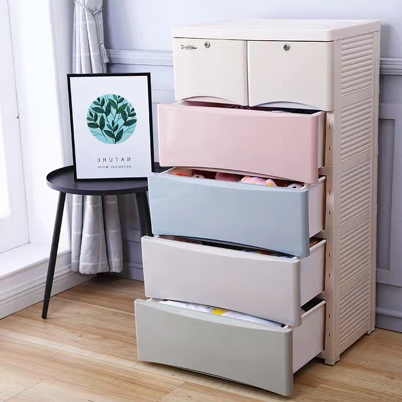 加厚塑料抽屉式收纳柜子宝宝衣柜儿童储物柜婴儿多层整理箱五斗柜