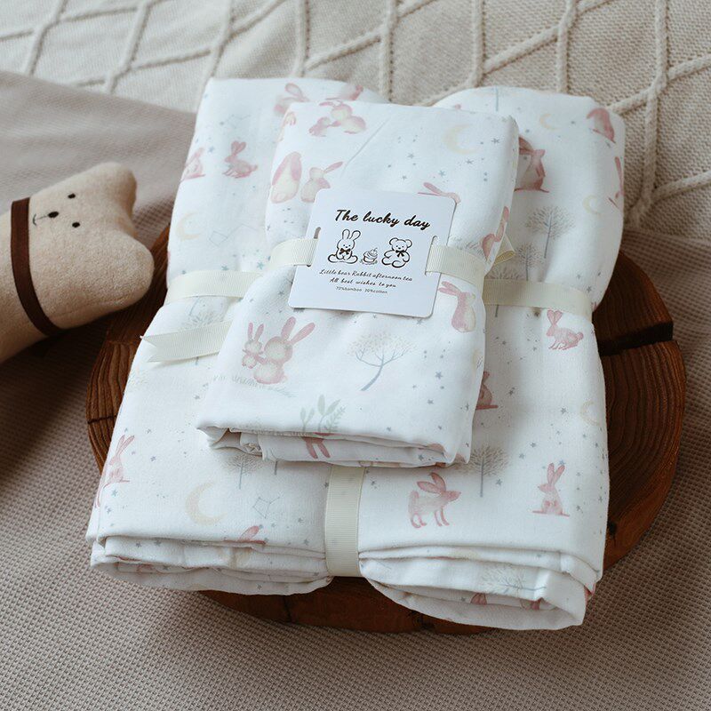 婴姿新生婴儿包单包巾夏季纱布大方巾薄款柔包被外出宝宝浴巾用品