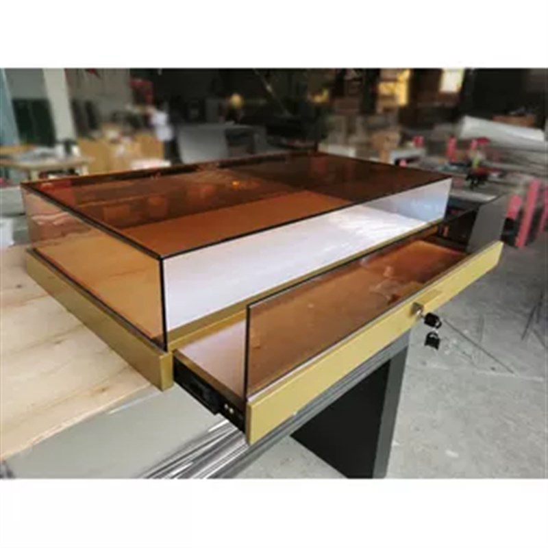 高档防尘罩首饰精品收纳定制小型桌面玻璃柜珠宝饰品金属展示柜台