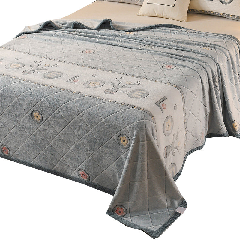 冬天珊瑚法兰绒床单单件加厚冬季双面绒毯子铺床加绒单人毛毯新款