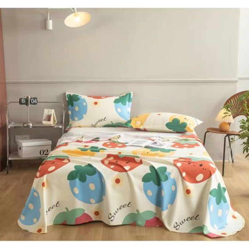 【新品】棉小竹粗布床单不起球老粗布清爽三件套四季款单双人睡单