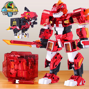 心奇爆龙战车6魔方变形恐龙男孩玩具儿童机器人暴新霸王龙金刚六X
