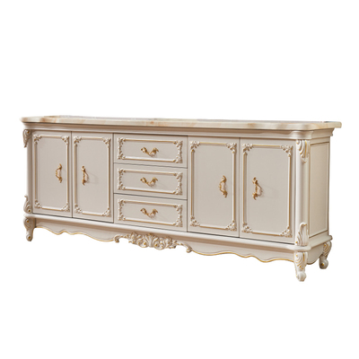 粤港家具  欧式餐边柜 实木餐厅柜碗柜储物柜高柜玄关柜红酒柜