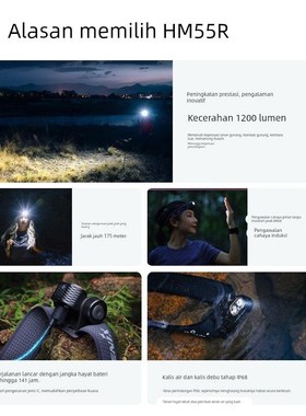 Fenix菲尼克斯HM55R头戴式强光充电感应超长续航户外夜跑钓鱼头灯