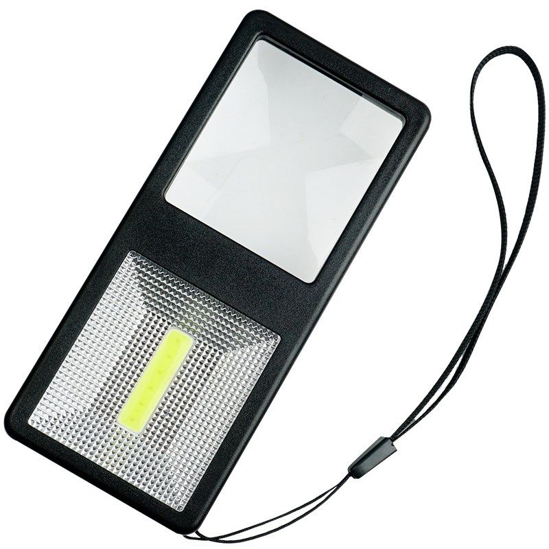 便携式放大镜老人阅读高清看手机药瓶小字带led灯野外照明手持式