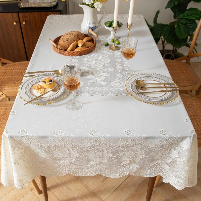 2025新款pvc桌布防水防油免洗餐桌布台布欧式蕾丝茶几布家用长方,居家布艺,桌布,淘宝优惠券,粉丝福利购,淘宝优惠卷