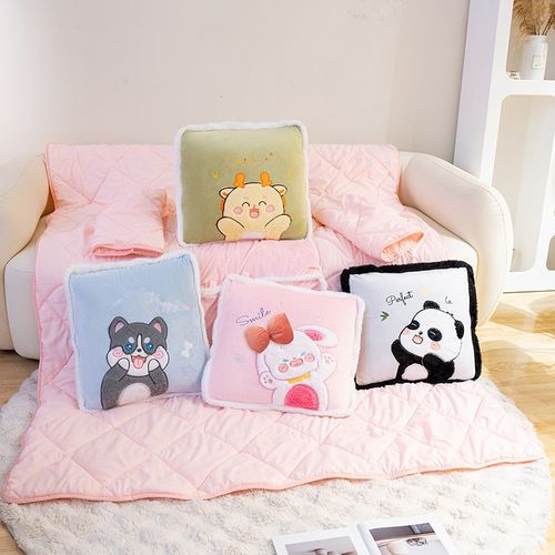 冬天办公室可穿抱枕懒人被带袖子穿在身上的被子车载两用午睡毛毯