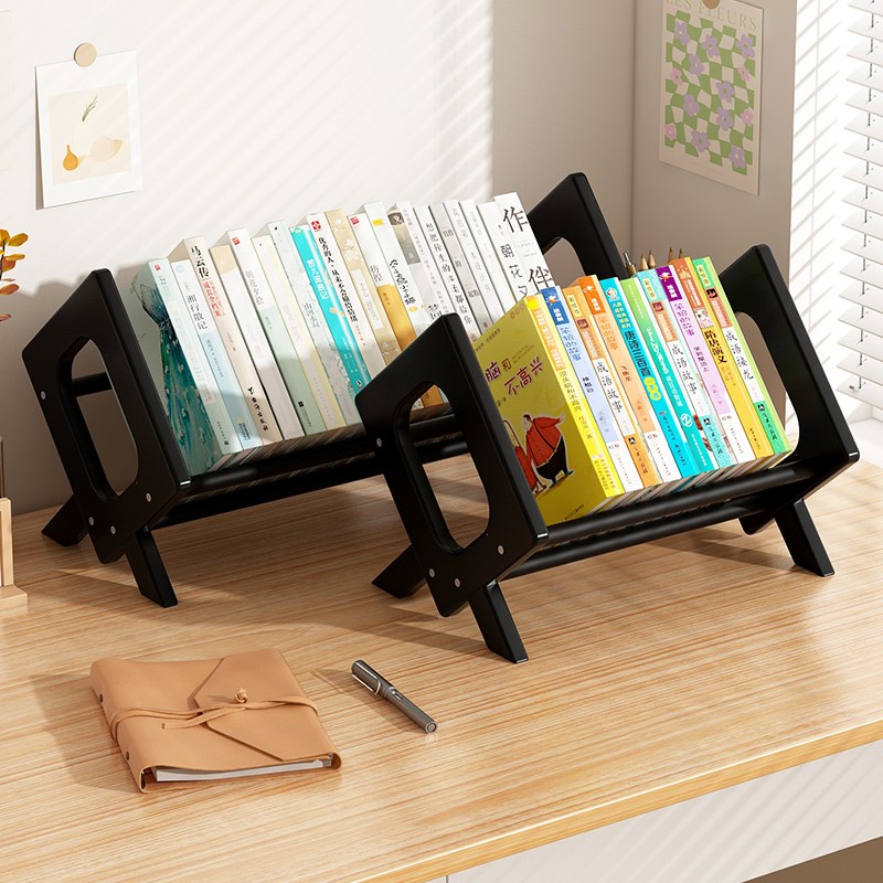 书架桌面置物架实木简易立式儿童家用小型办公室学生书桌整理收纳