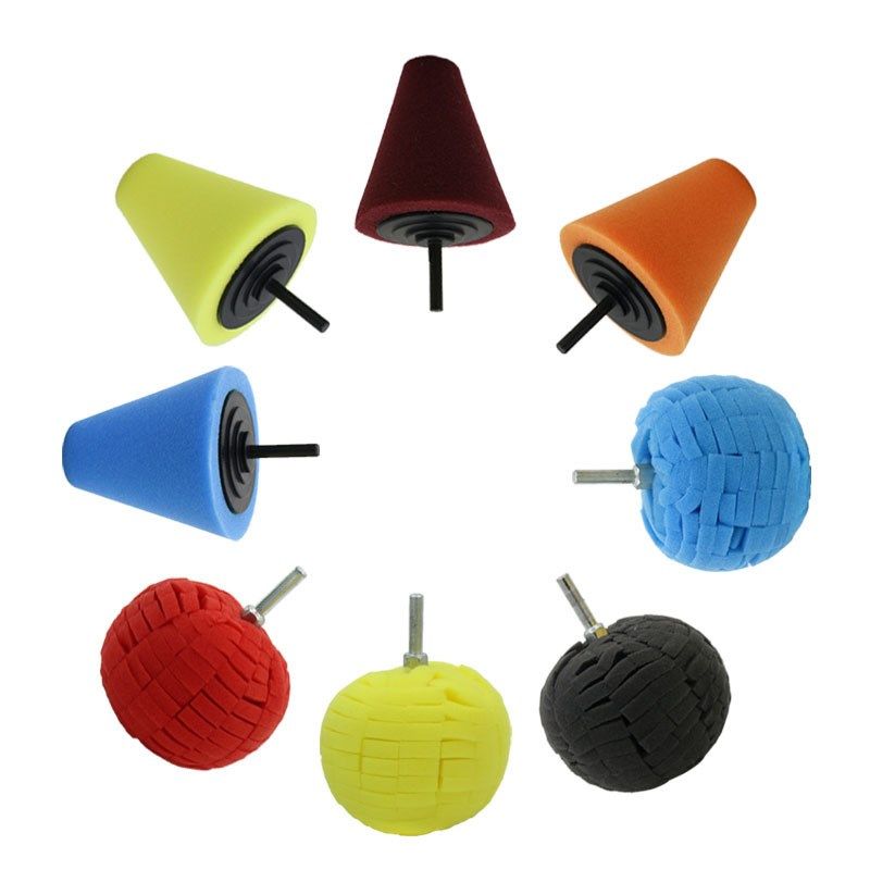 汽车锥形抛光海绵球不锈钢轮毂抛光海绵轮汽车中网打磨海绵磨头