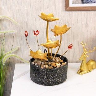 Home decor跨境桌面小型流水摆件客厅电视柜摆件循环流水摆件工艺