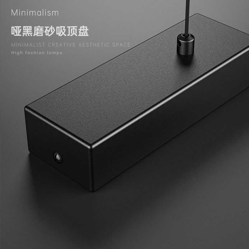 餐厅吊灯意式极简设计餐厅一字吊灯现代简约一字长条办公室吧台灯
