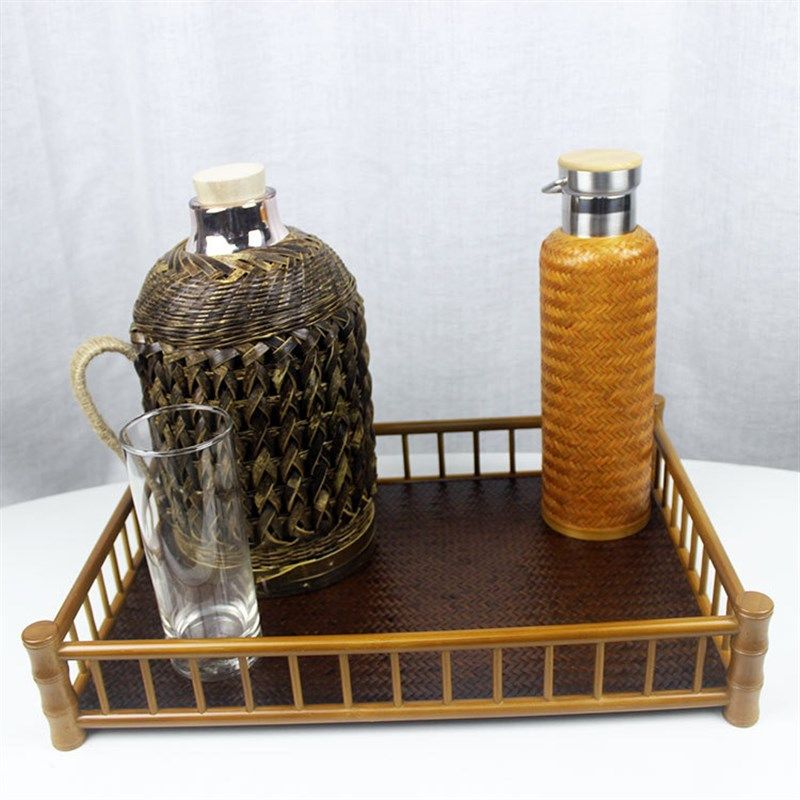 竹节围栏复古做旧茶盘干泡台双面可用竹制茶盘茶道具收纳盘果盘盒,餐饮具,茶盘,淘宝优惠券,粉丝福利购,淘宝优惠卷