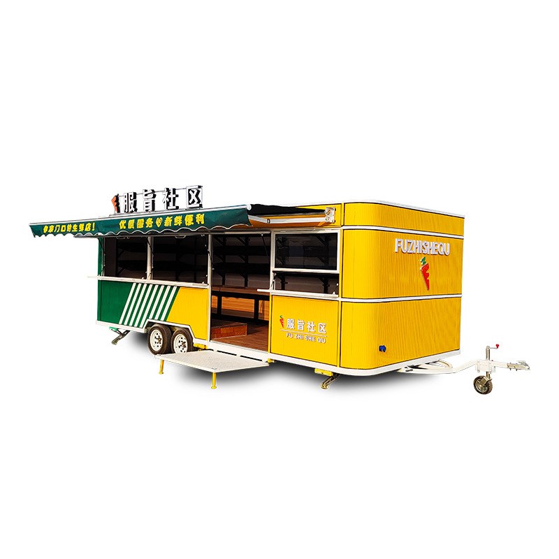 景区固定营地旅行无动力露营车电动餐车多功能拖挂牵引式移动房车