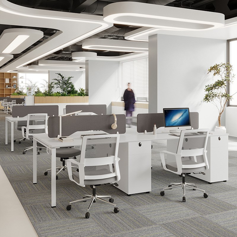 职员办公桌椅组合简约现代办公室工作位2/4/6人位电脑桌办公家具