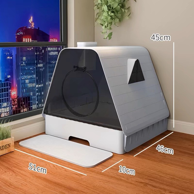新款木屋猫砂盆全封闭式防臭超大号猫厕所抽屉式除臭放外溅猫屎盆