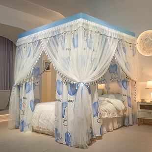 公主风蚊帐2025新款卧室宫廷纹帐落地高级180X220x200cm法式床幔