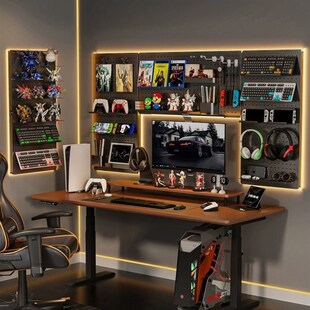 洞洞板置物架入户玄关墙面收纳置物架实木挂板展示架墙上书架挂架