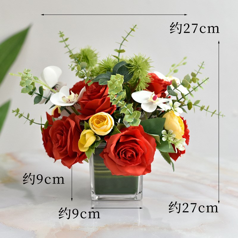 假花花商务会议室桌面摆件花瓶花束茶几台花酒店餐厅桌花摆花