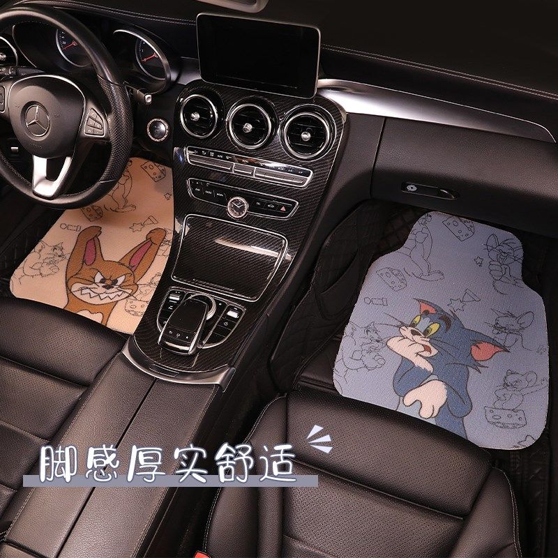 个性卡通汽车脚垫猫和老鼠萌动潮酷地毯脚踏垫丝圈脚垫前排单片垫,汽车用品/电子/清洗/改装,通用脚垫,淘宝优惠券,粉丝福利购,淘宝优惠卷