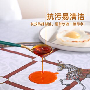 新款圆桌桌布防水防油防烫免洗圆形餐桌布茶几垫布pvc简约圆桌布