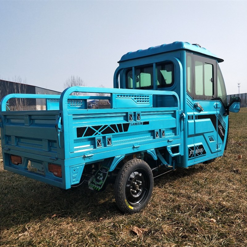 客货两用半封闭式电动三轮车载客拉货半棚电动三轮货车代步车接送