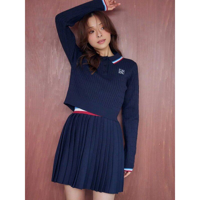 【日本代购】MERCURYDUO×U.S.POLOASSN女士套装两件套刺绣针织衫