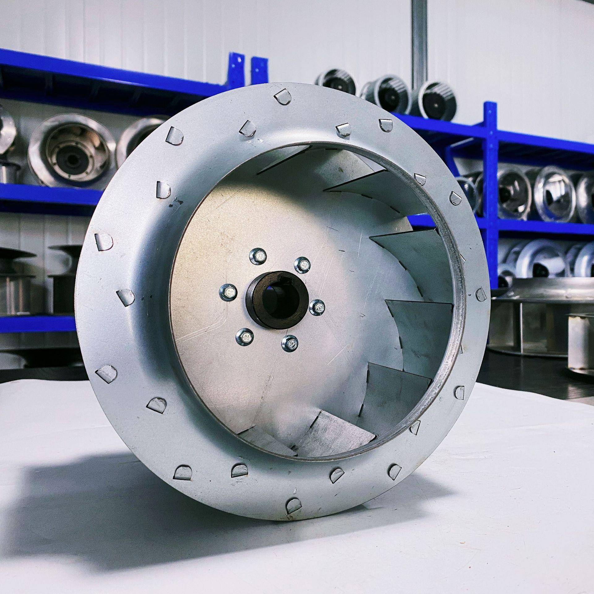 250mm叶轮离心风机配件叶轮现货双进风镀锌板中压风轮厂家直销