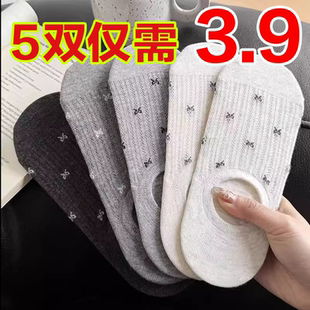 薄款 蝴蝶结ins风女士袜子船袜浅口夏季 防滑不掉跟隐形透气短袜