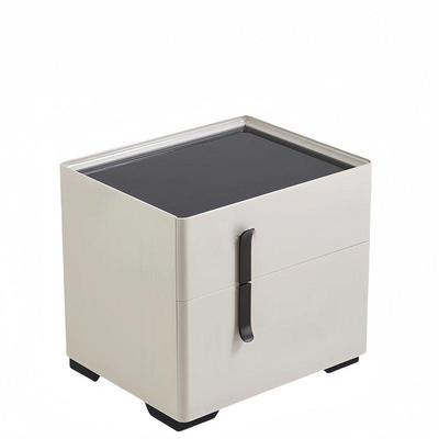 轻奢烤漆意式实木玻璃床头柜现代简约高端家庭卧室收纳储物柜整装