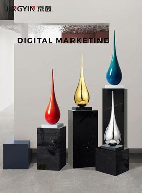 水滴雕塑摆件样板房现代家居客厅装饰品摆设商业空间抽象装置艺术